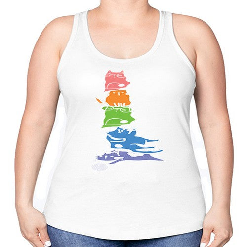Pride Kawaii Cats Pile Cute Anime 277# - anime -Racerback Tank