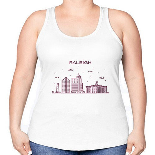 Raleigh 1708# - cities -Racerback Tank