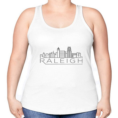 Raleigh Minimal Skyline 1707# - cities -Racerback Tank