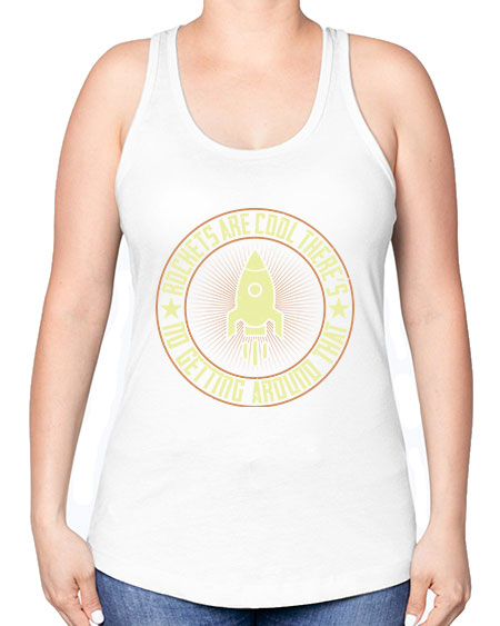 Rockets are cool Theres no getting around that 323# - general science -Racerback Tank