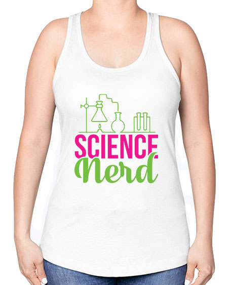 Science Nerd 60# - general science -Racerback Tank