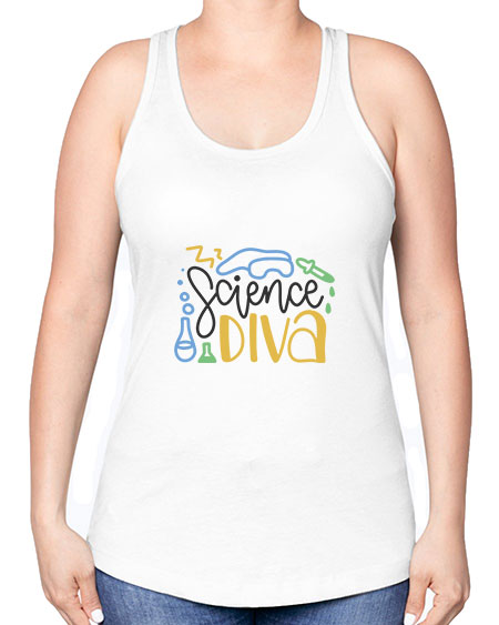 Sciencediva 43# - general science -Racerback Tank