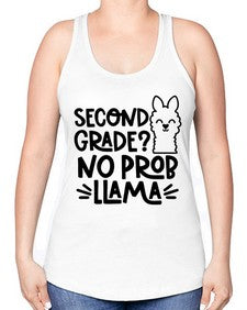 Second Grade No Prob 830# - second grade -Racerback Tank
