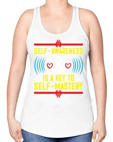 Self wareness is a key to self mastery Style 32# - Self awareness -Racerback Tank
