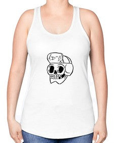 Skull Skeleton 144# - skull and bones -Racerback Tank
