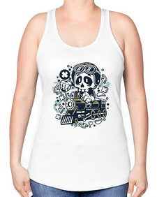 Skull Train 1067# - skull and bones -Racerback Tank