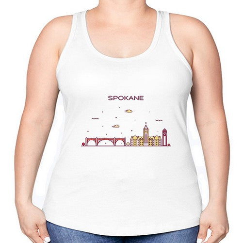 Spokane 1880# - cities -Racerback Tank