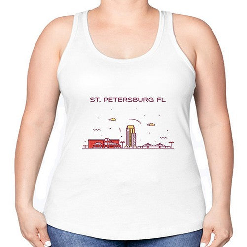 StPetersburgFL 1889# - cities -Racerback Tank