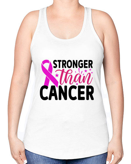 Stronger Than Cancer 6# - breast cancer -Racerback Tank