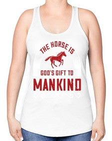 The horse is Gods gift to mankind Style 20# - horse -Racerback Tank