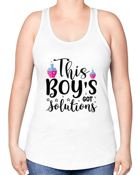 This Boy s Got Solutions 20# - general science -Racerback Tank