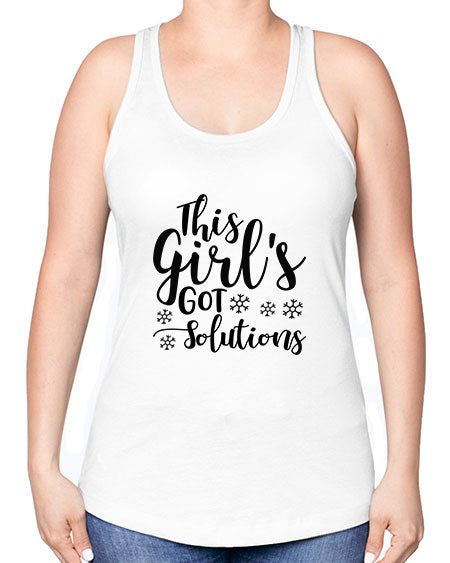 This Girl s Got Solutions 17# - general science -Racerback Tank
