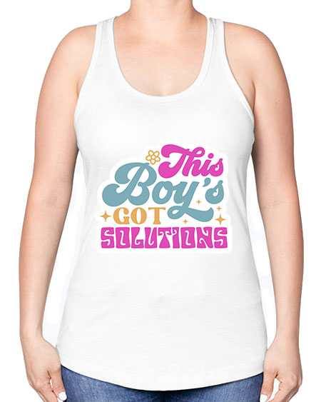 This boys got solutions 19# - general science -Racerback Tank