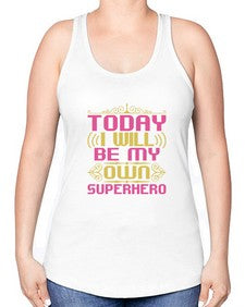 Today i will be 255# - cartoon super hero -Racerback Tank