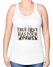 True Love Has Four Paws Style 24# - cats -Racerback Tank