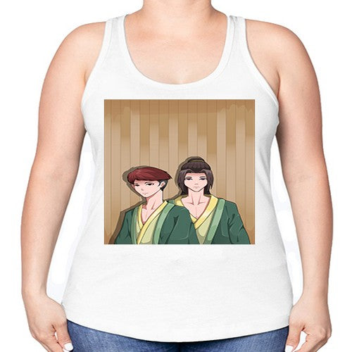 Two man in a hot spring 18# - anime -Racerback Tank