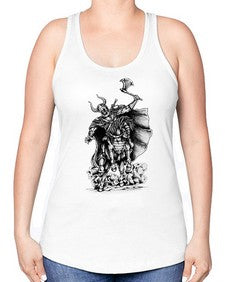Warrior Skull Files 1208# - skull and bones -Racerback Tank