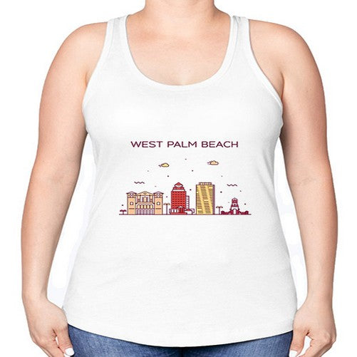 WestPalmBeach 2127# - cities -Racerback Tank