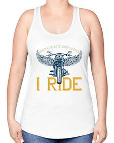 When life gets complicated 76# - motorcycle -Racerback Tank