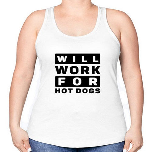 Will Work For Style 1# - dogs -Racerback Tank