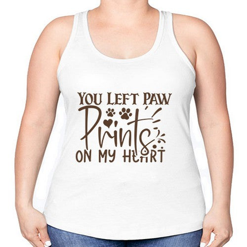 You Left Paw Prints On My Heart Style 53# - dogs -Racerback Tank
