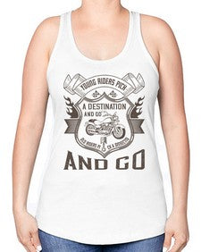 Young riders pick a destination and go old riders pick a dissection and go 84# - motorcycle -Racerback Tank