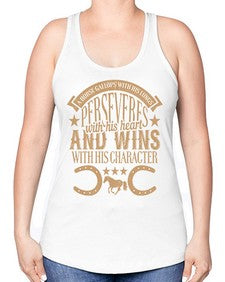 a horse gallop with his lungs perseveres with his heart - horse -Racerback Tank