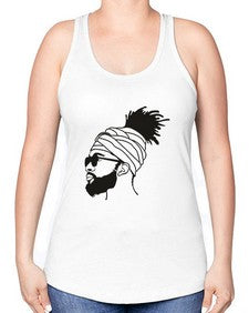 beardman 44# - black boys or men -Racerback Tank