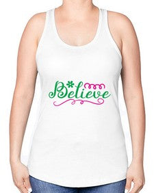 believe 50# - unicorn -Racerback Tank