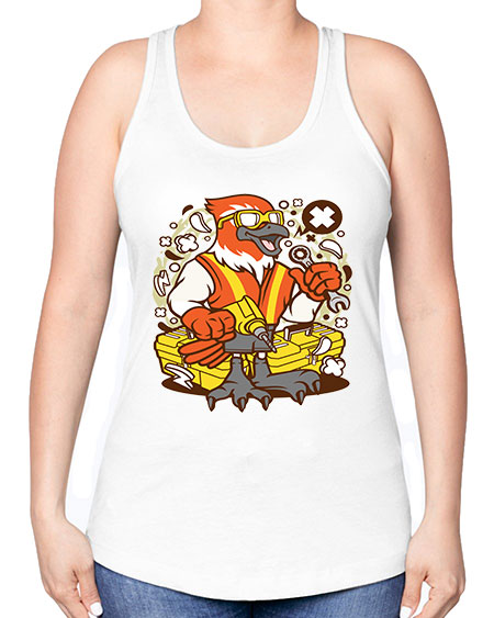 bird mechanic worker 21# - birds -Racerback Tank