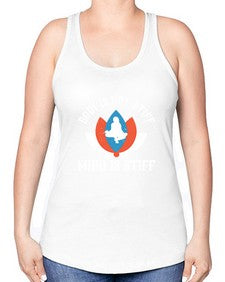 body is not stiff mind is stiff  122# - yoga -Racerback Tank