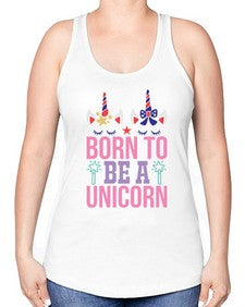 born to be a unicorn 70# - unicorn -Racerback Tank