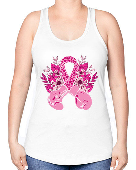 boxing gloves breast cancer - breast cancer -Racerback Tank