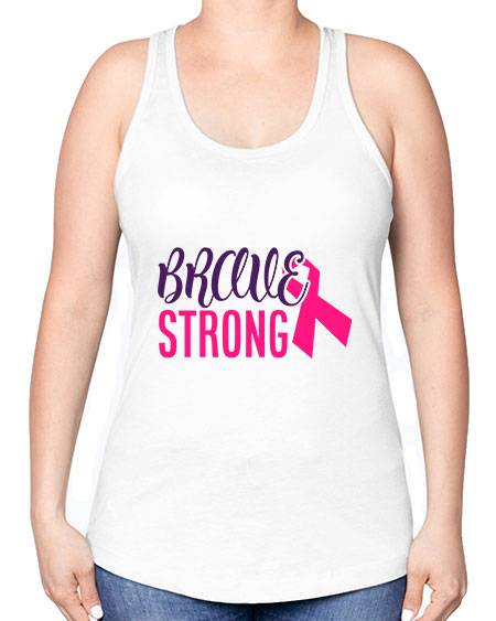 brave strong Style 15# - breast cancer -Racerback Tank