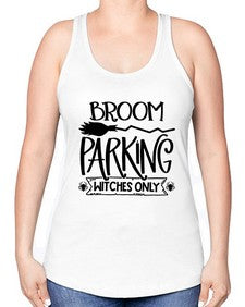 broom parking witches only 46# - witch -Racerback Tank