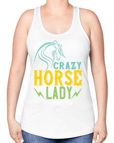 crazy horse lady Style 10# - horse -Racerback Tank
