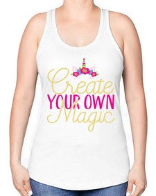 create your own magic 82# - unicorn -Racerback Tank