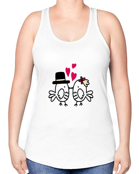 cute little birds 29# - birds -Racerback Tank