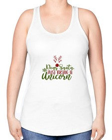 dear santajust bring a unicorn 93# - unicorn -Racerback Tank