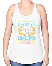 dream big unicorn head 113# - unicorn -Racerback Tank