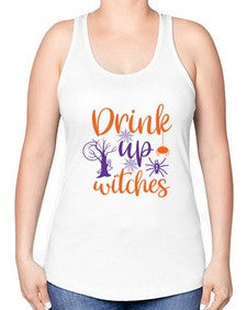 drink up witches 40# - witch -Racerback Tank