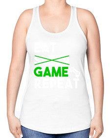 eat sleep game repeat 78# - video games -Racerback Tank
