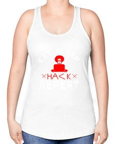 eat sleep hack repeat 48# - computer -Racerback Tank