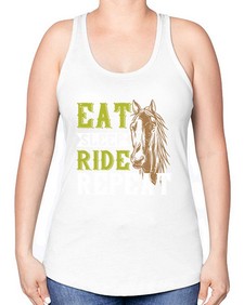 eat sleep ride repeat Style 7# - horse -Racerback Tank