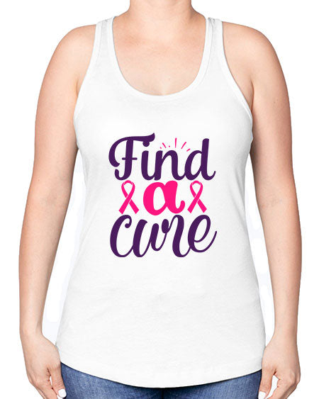 find a cure Style 12# - breast cancer -Racerback Tank
