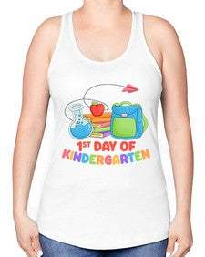 first day of Kindergarten 103# - kindergarten -Racerback Tank