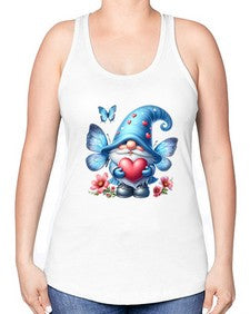 gnome with butterfly 01# - gnome -Racerback Tank
