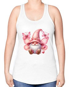 gnome with butterfly 02# - gnome -Racerback Tank