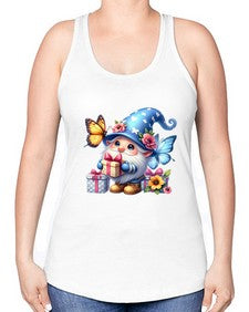 gnome with butterfly 03# - gnome -Racerback Tank