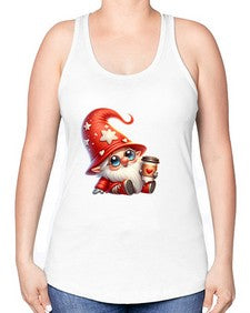 gnome with butterfly 04# - gnome -Racerback Tank
